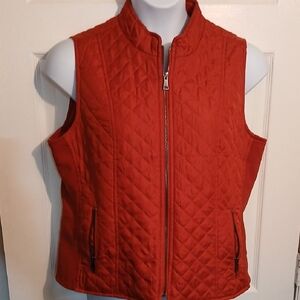 Quilted Dark Orange Quilted Vest. Sz. Large